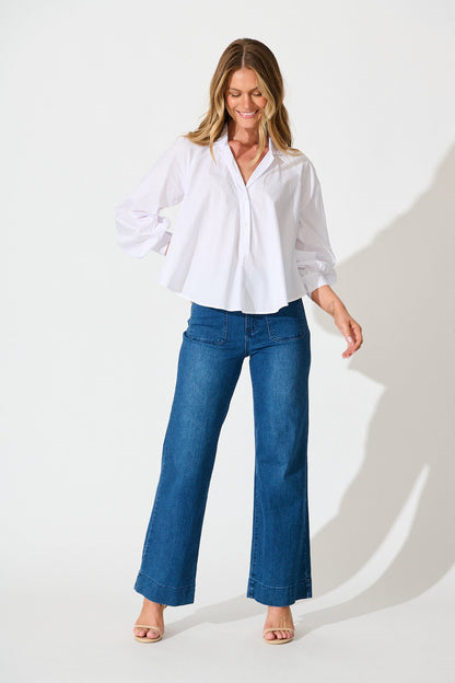 Essie Shirt in White Cotton