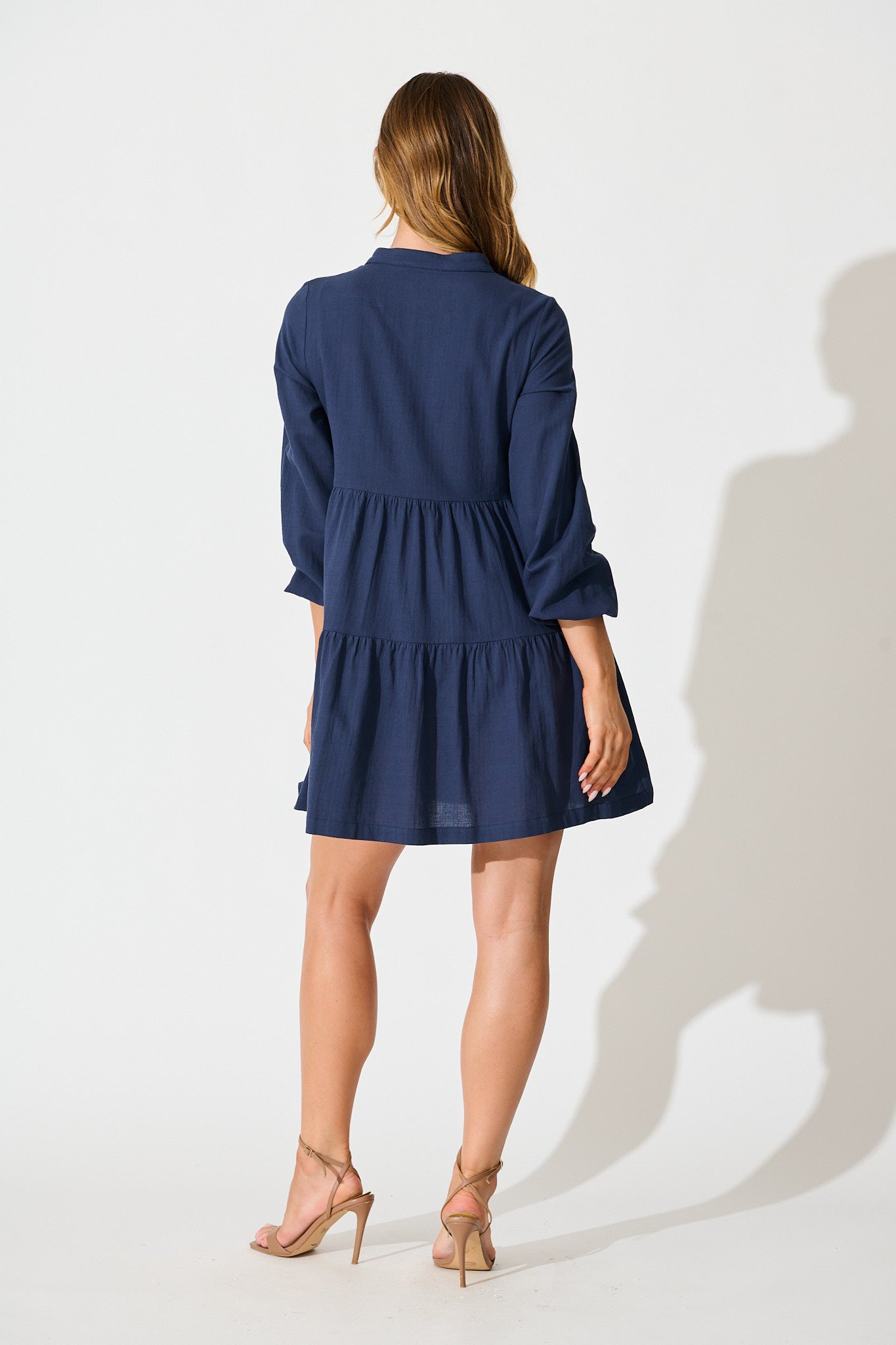 Inca Shirt Dress In Navy Cotton