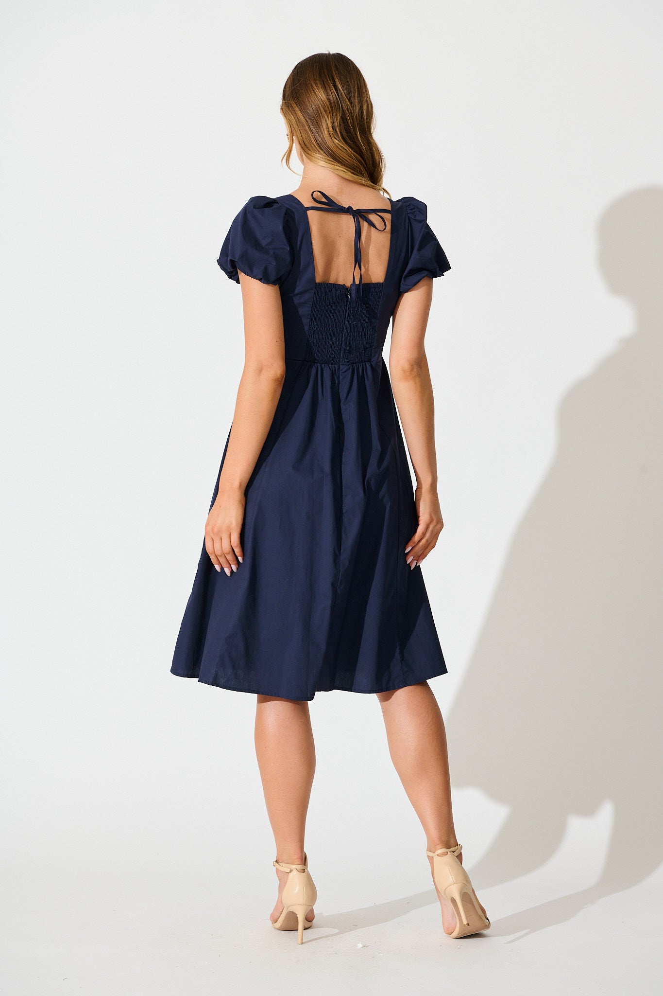 Eternity Midi Dress in Navy Cotton