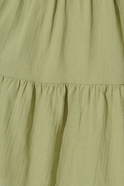 Inca Shirt Dress In Green Cotton