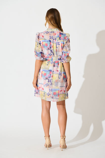 Carmina Dress in Multi Patchwork Floral
