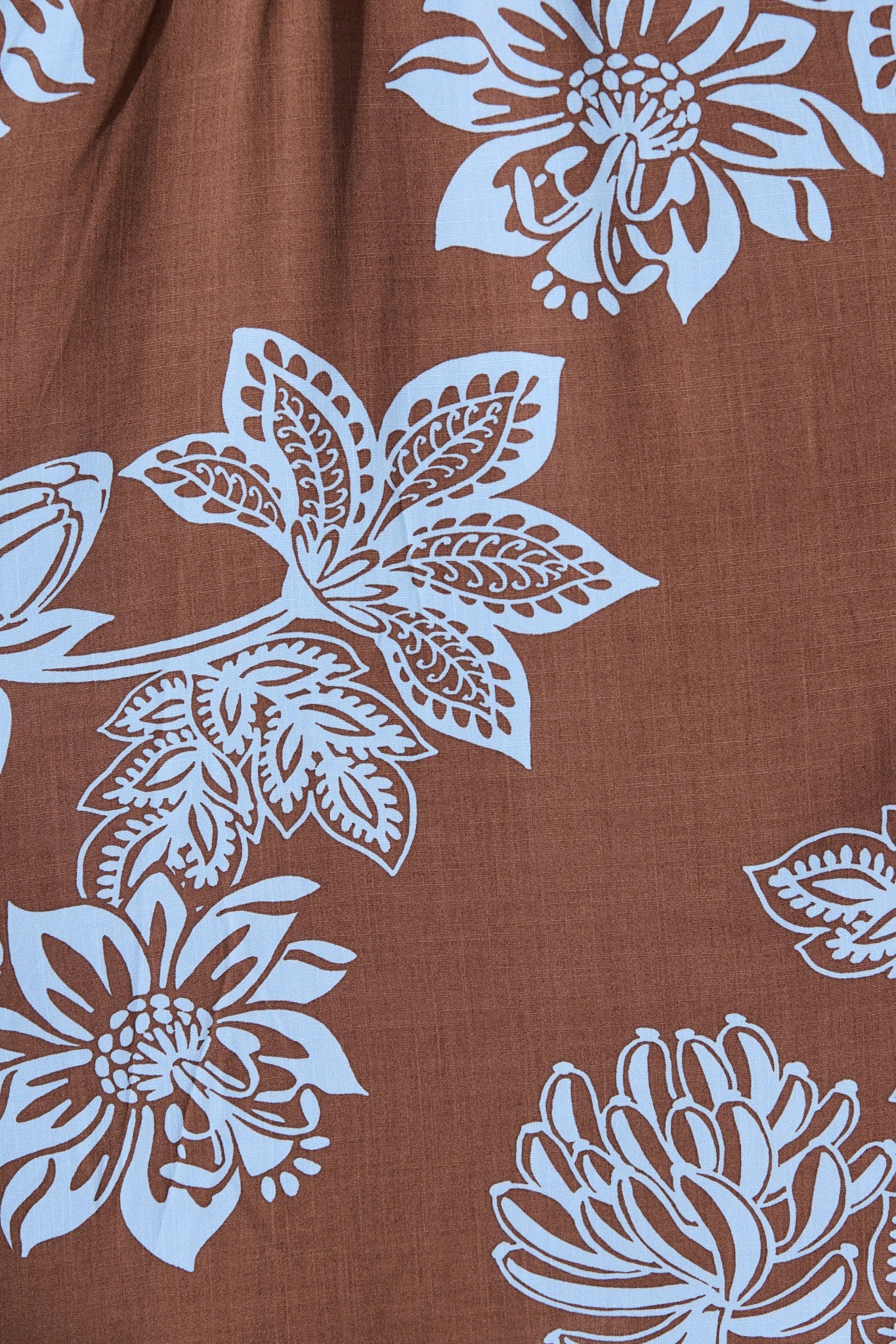 Infinite Maxi Shirt Dress in Brown with Cornflower Blue Floral