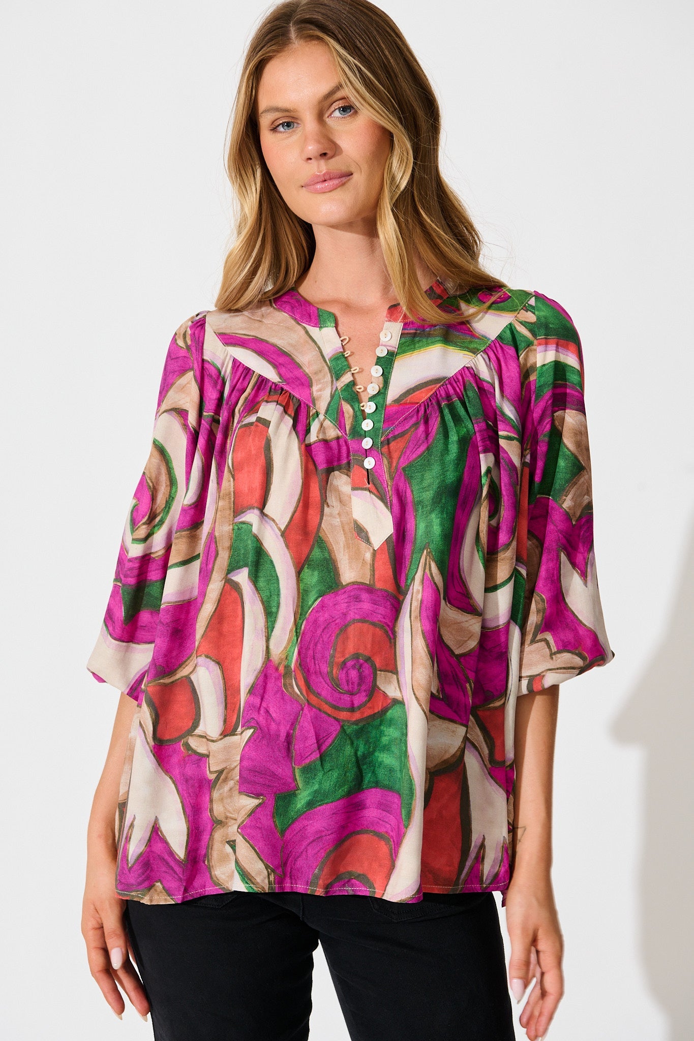 Abigail Top in Multi Fuchsia