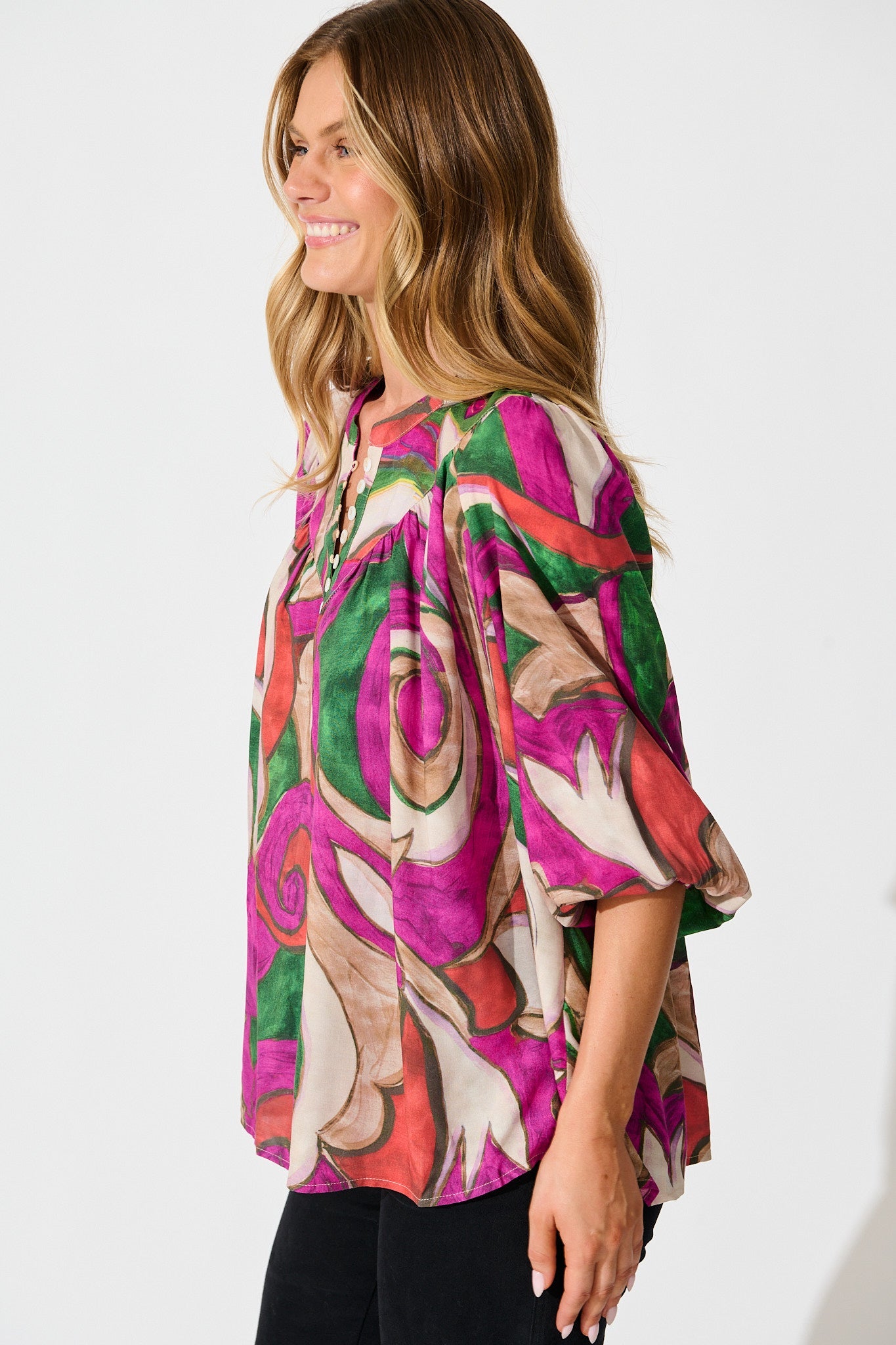 Abigail Top in Multi Fuchsia