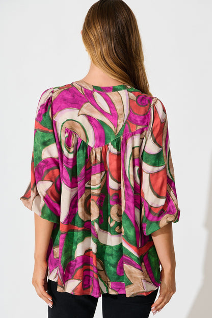 Abigail Top in Multi Fuchsia