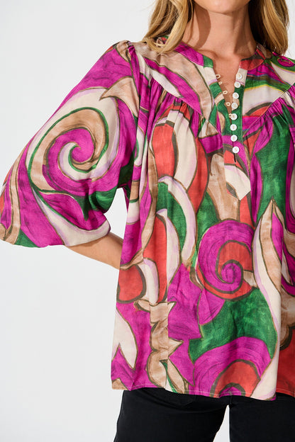 Abigail Top in Multi Fuchsia