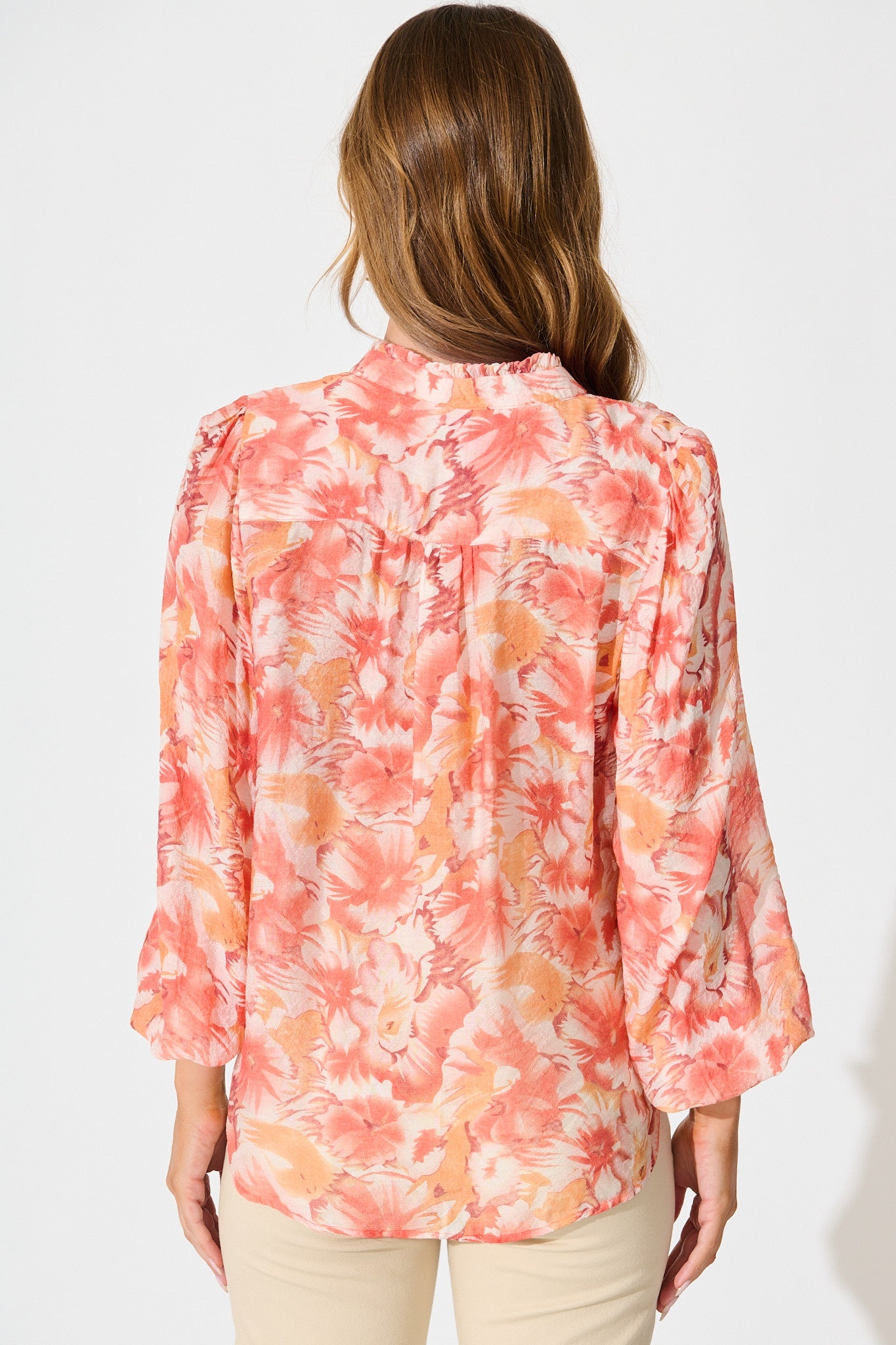 Cynthia Top in Tangerine Floral
