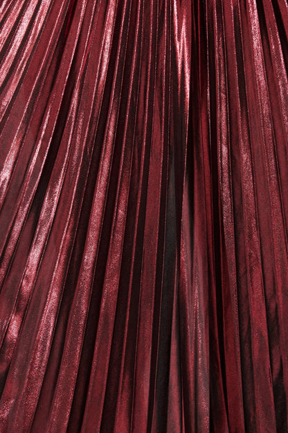 Milani Maxi Pleat Skirt in Wine