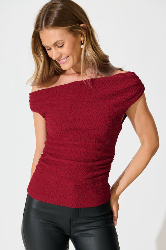 Alma Top in Wine Textured Jersey