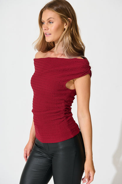 Alma Top in Wine Textured Jersey