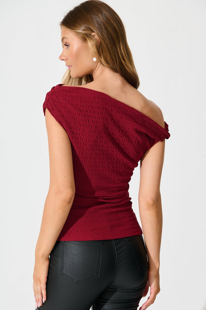 Alma Top in Wine Textured Jersey