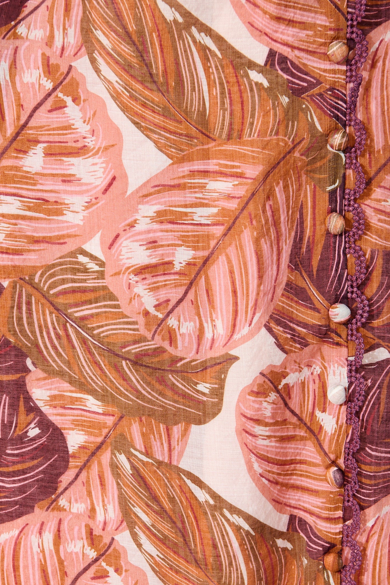 Cici Midi Dress in Rust Leaf Print