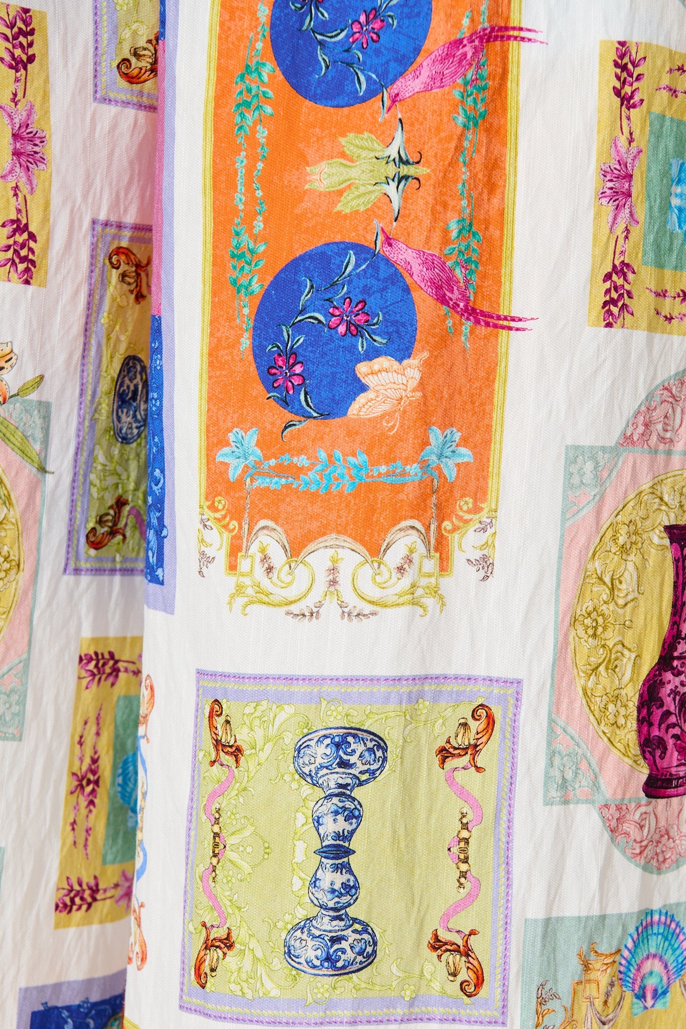 Santana Pant in Cream with Multi Conversational Print