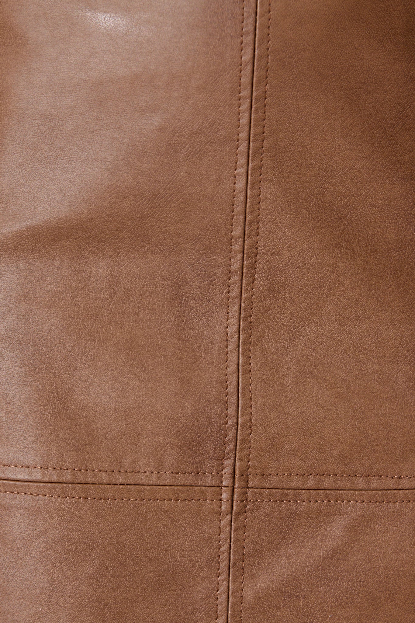 Carla Leatherette Skirt in Tan