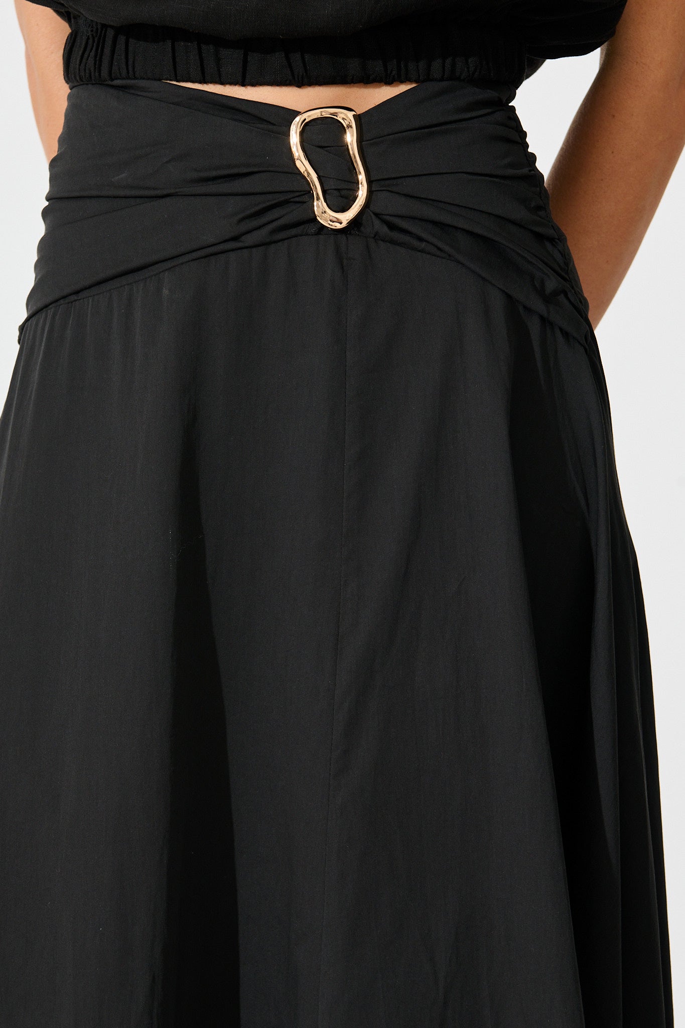 Dusk to Dawn Maxi Skirt in Black Cotton