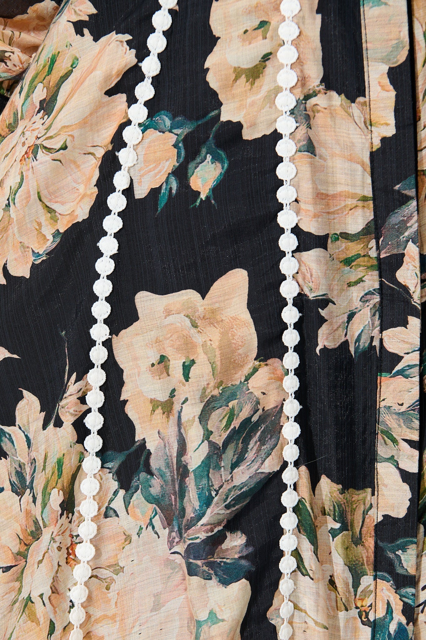 Lovingly Maxi Shirt Dress in Black Floral with Contrast Trim