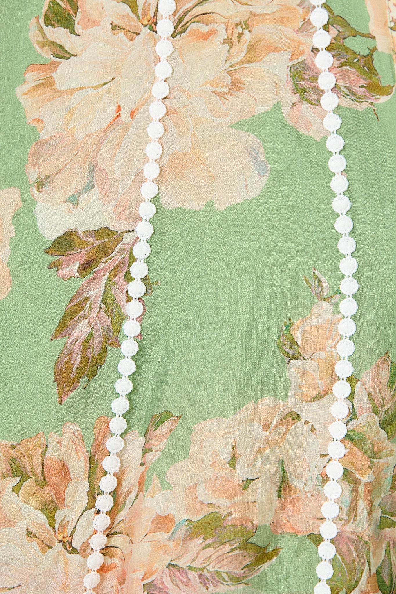 Lovingly Maxi Shirt Dress in Green Floral with Contrast Trim