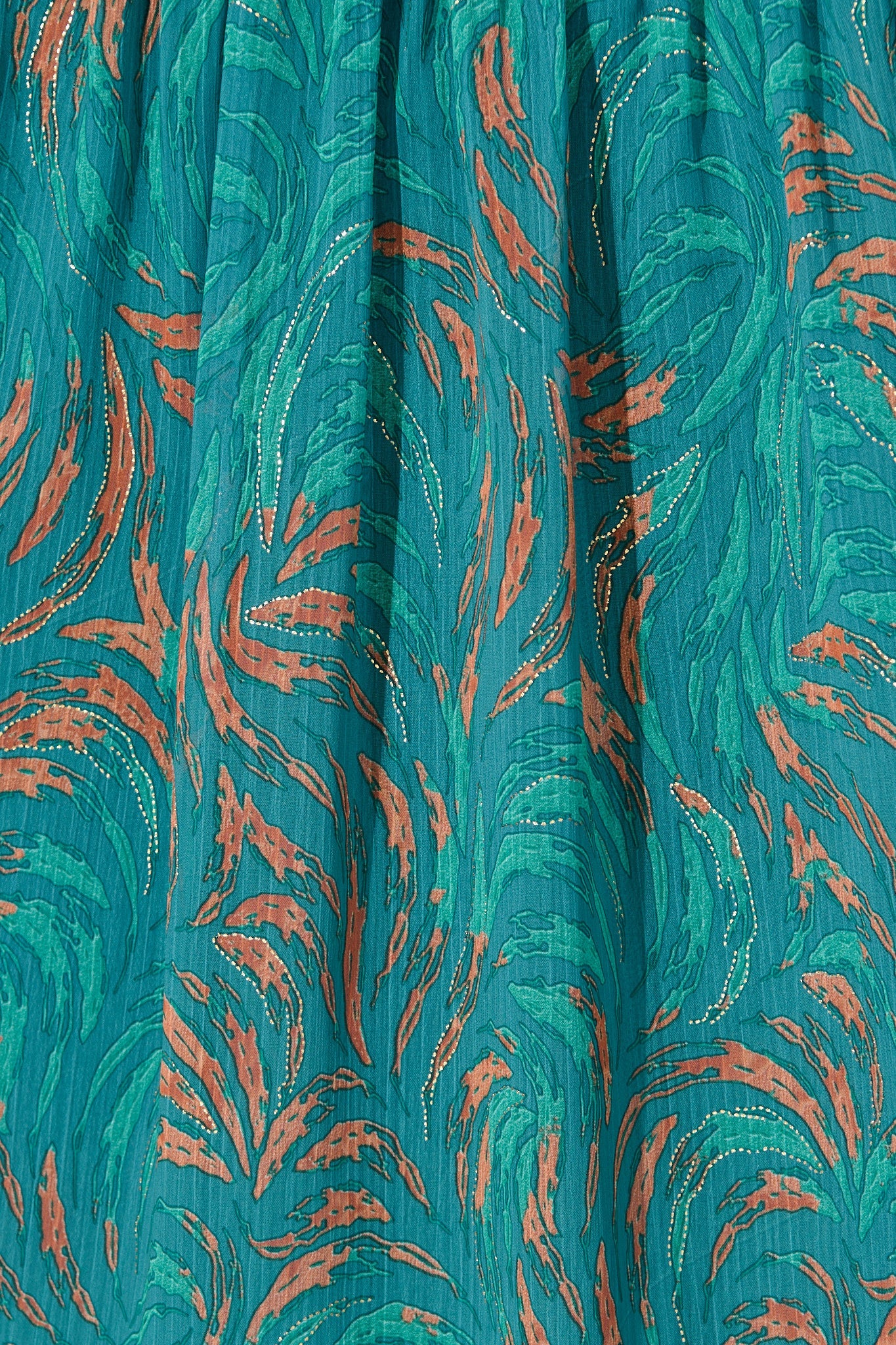 Fatal Attraction Midi Dress in Blue with Multi Print Chiffon