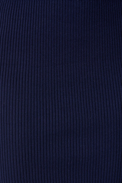 Kassia Off Shoulder Midi Knit Dress in Navy