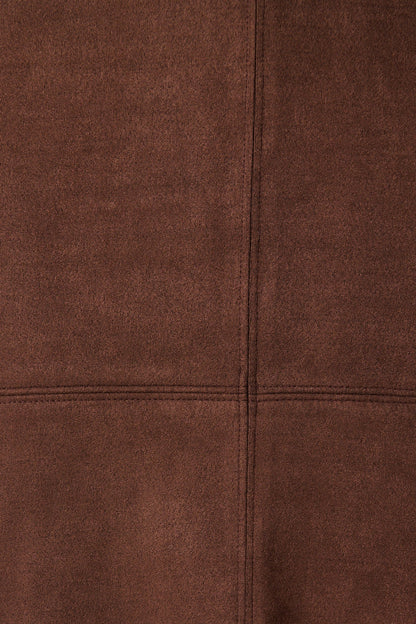 Hold Tight Midi Skirt in Brown Suedette