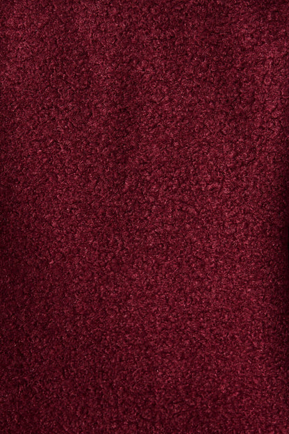 Kenzie Teddy Bomber Jacket in Wine