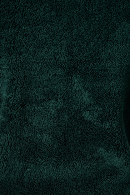 Linea Fluffy Jacket In Forest Green