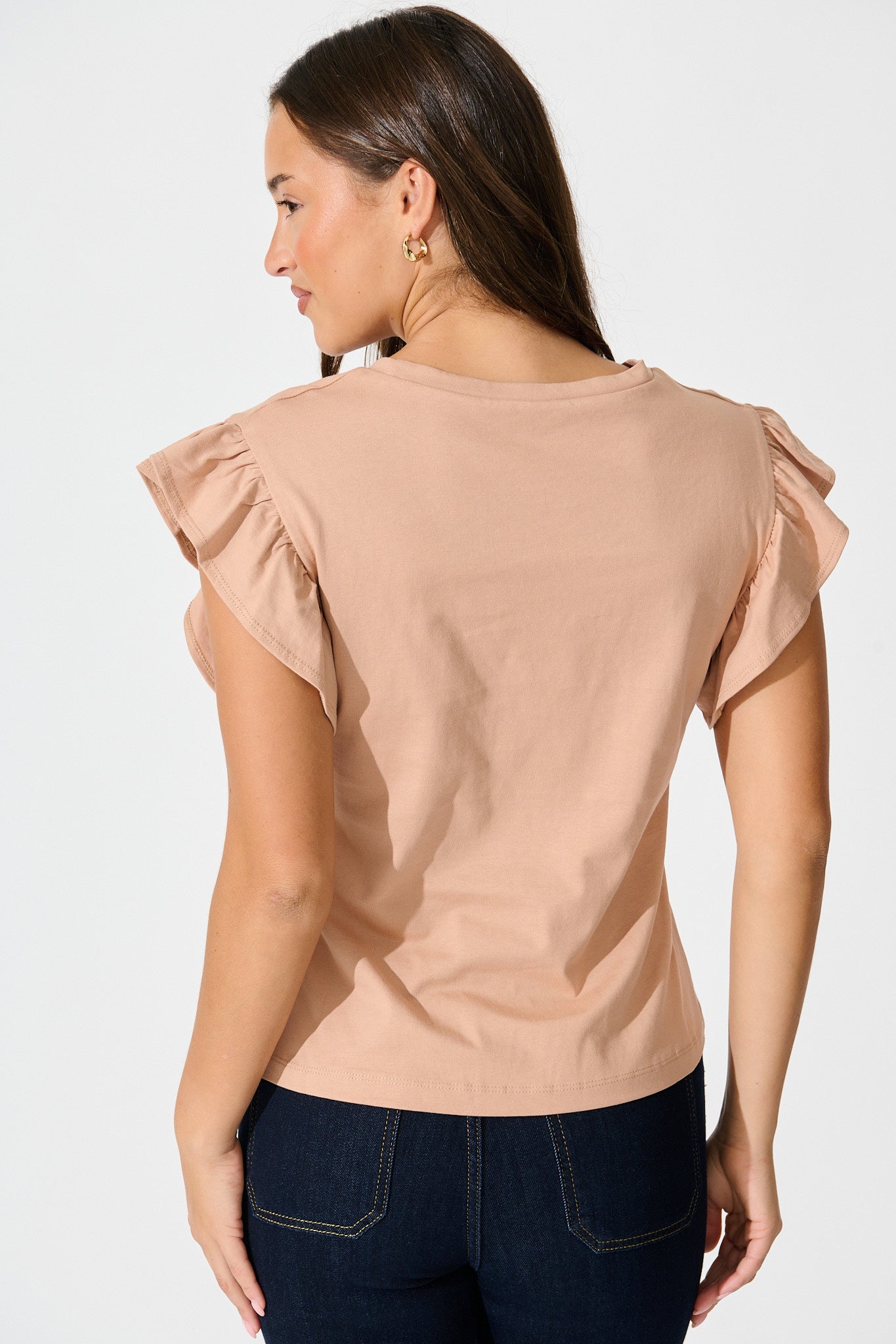 Joyce Top in Beige Cotton