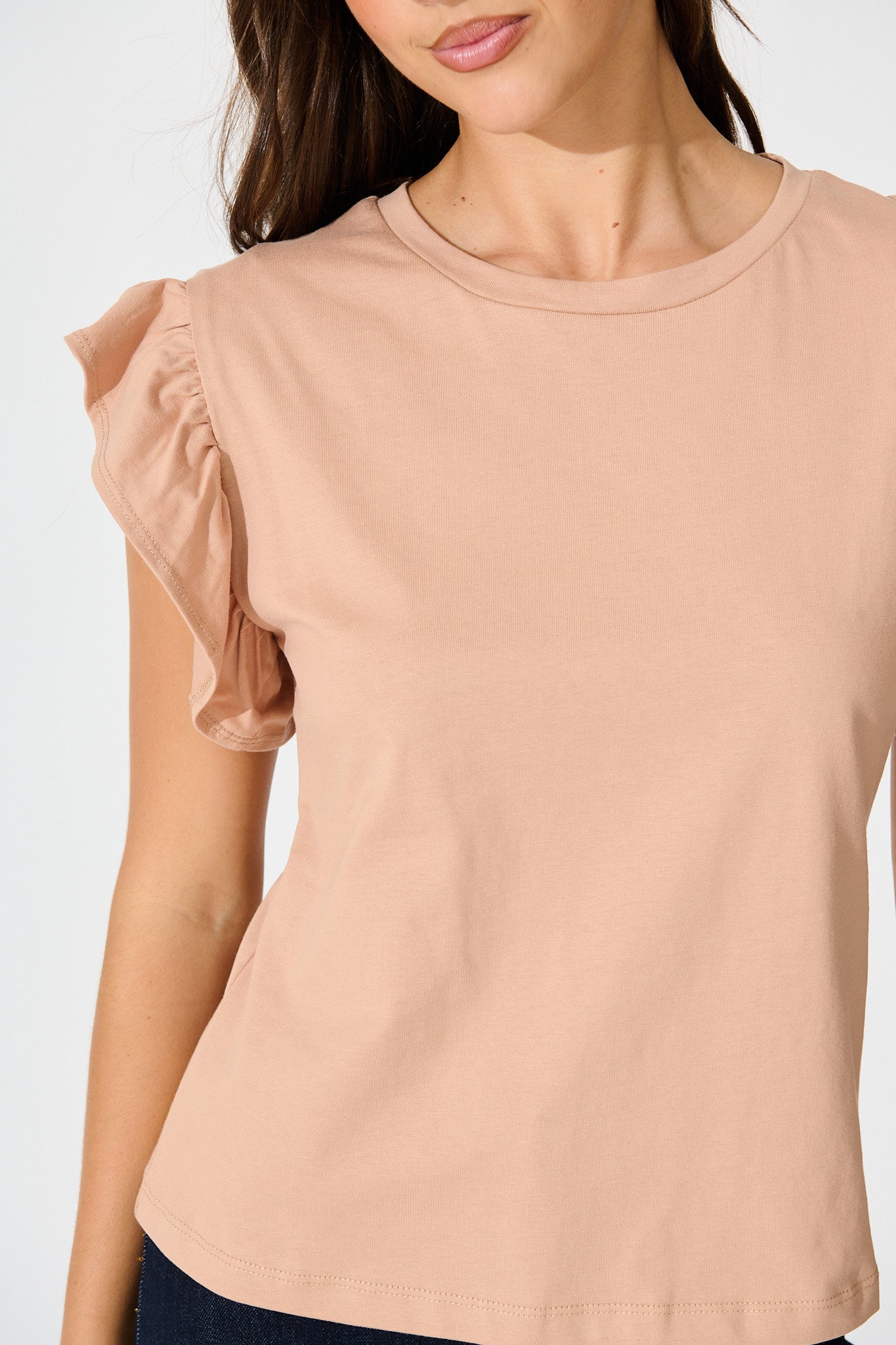 Joyce Top in Beige Cotton