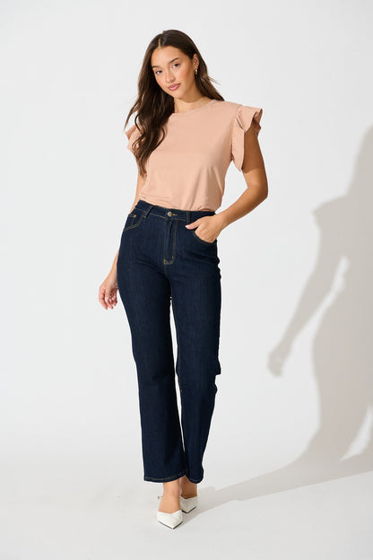 Joyce Top in Beige Cotton