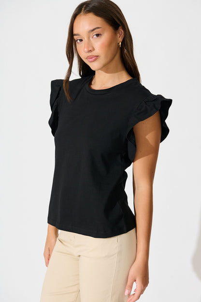 Joyce Top in Black Cotton