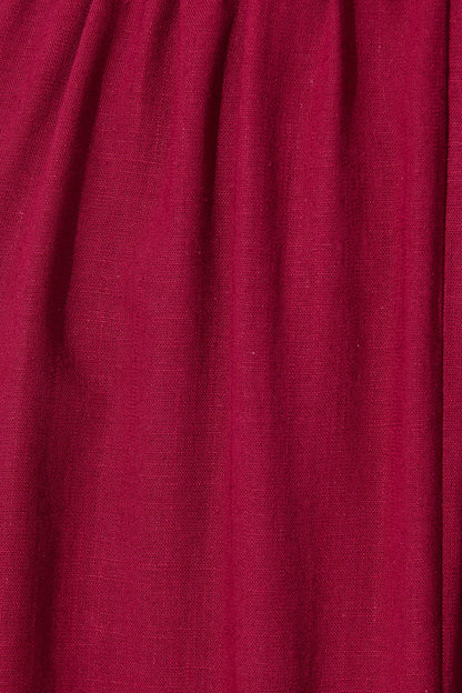 Matika Midi Dress in Wine Linen Blend