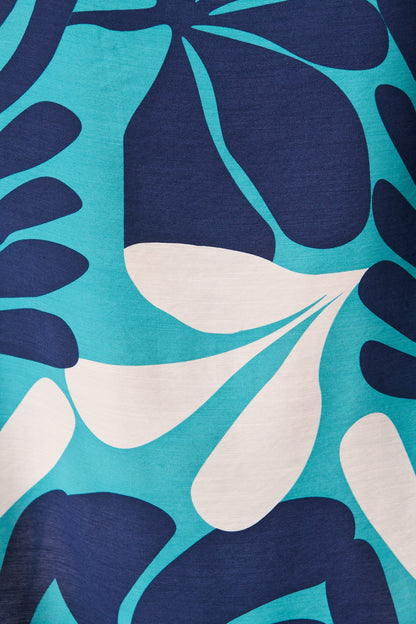 Allegra Maxi Dress in Multi Blue Print