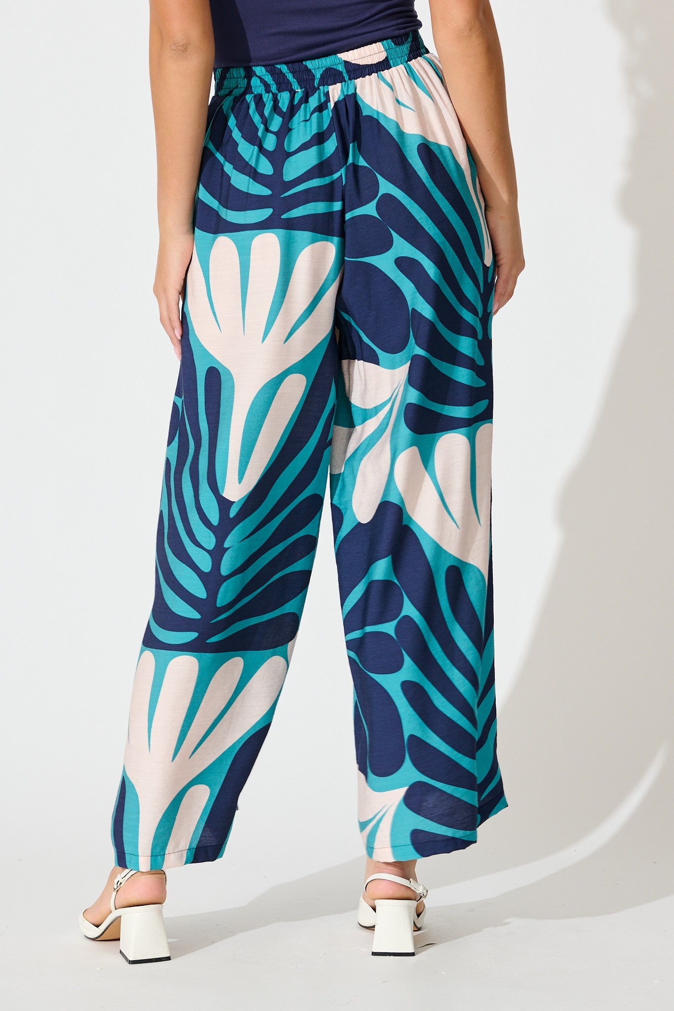 Sheer Luck Pant in Multi Blue Print
