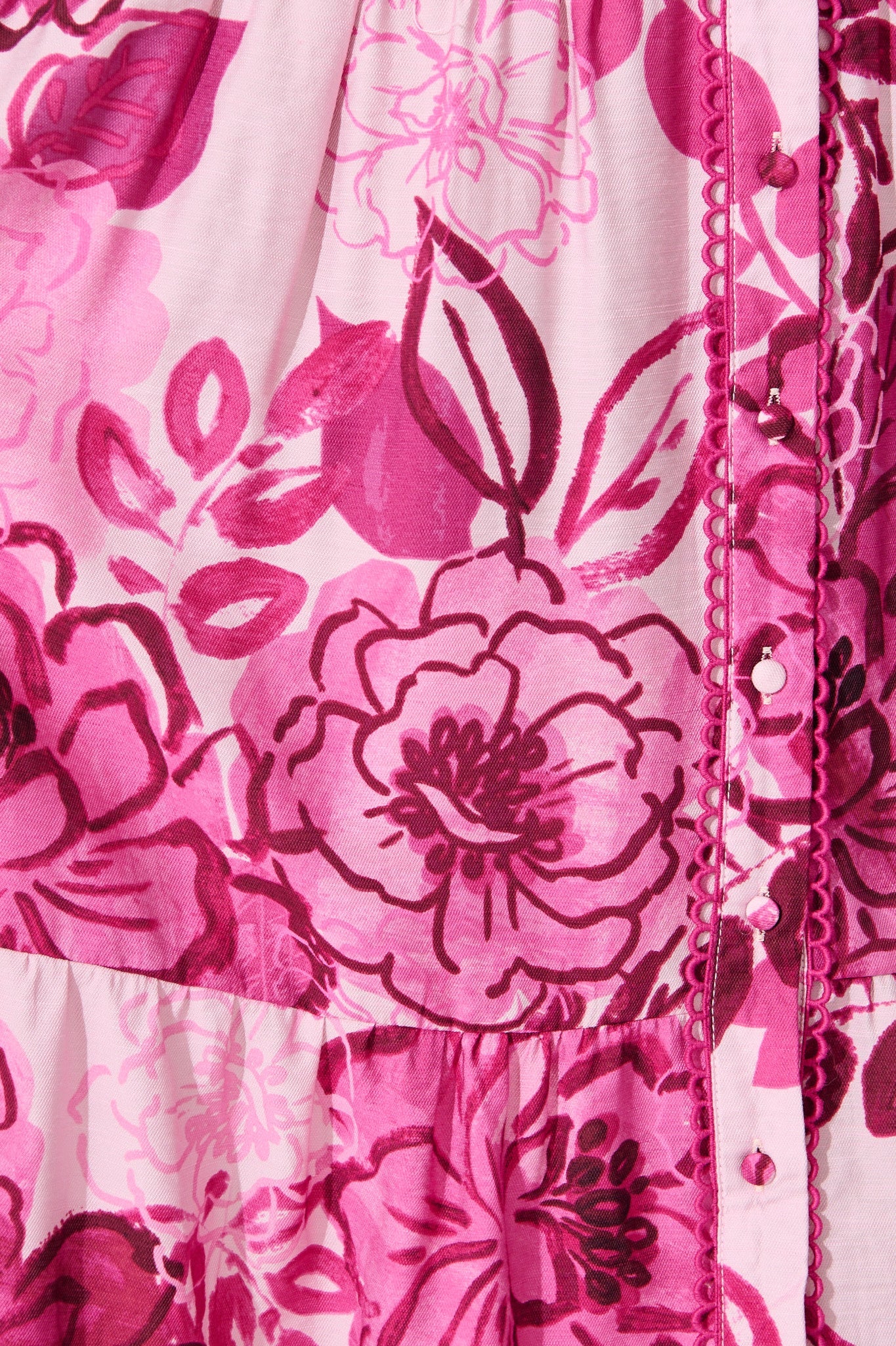 Audrey Maxi Shirt Dress in Pink Floral