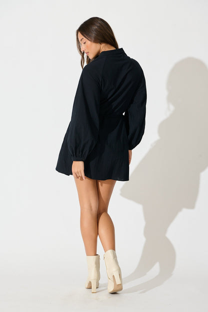 Tallulah Dress in Ink Linen Cotton Blend