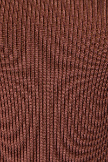 High Drama Knit Bodysuit in Chocolate