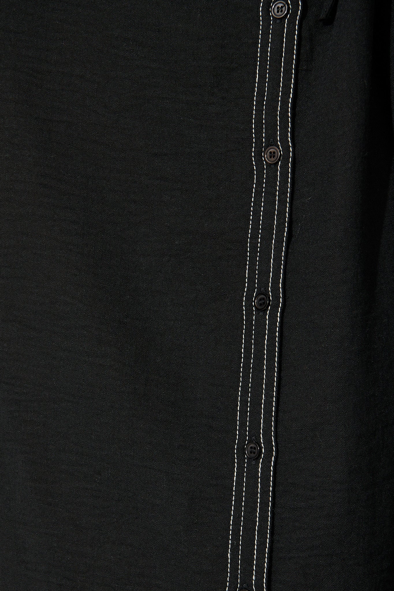 Renee Maxi Shirt Dress in Black Linen Blend