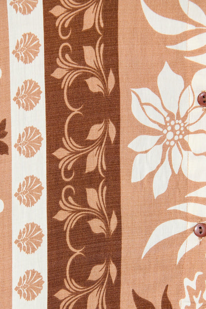 Ronika Shirt in Brown and White Print