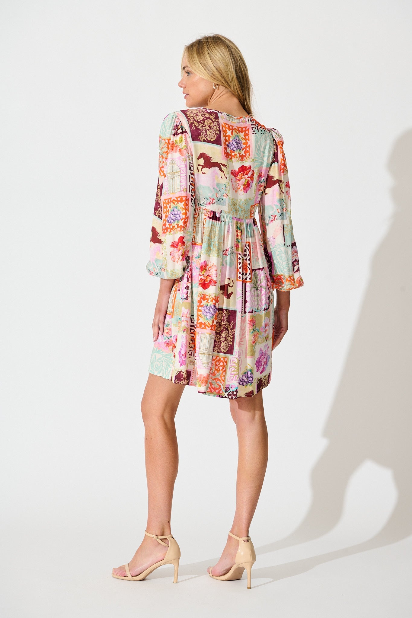 Knightley Smock Dress in Multi Conversational Print