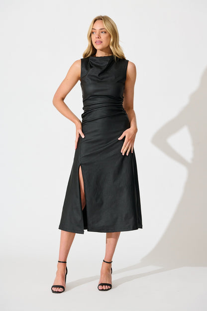 Portland Midi Dress in Black
