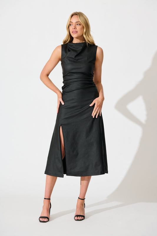 Portland Midi Dress in Black