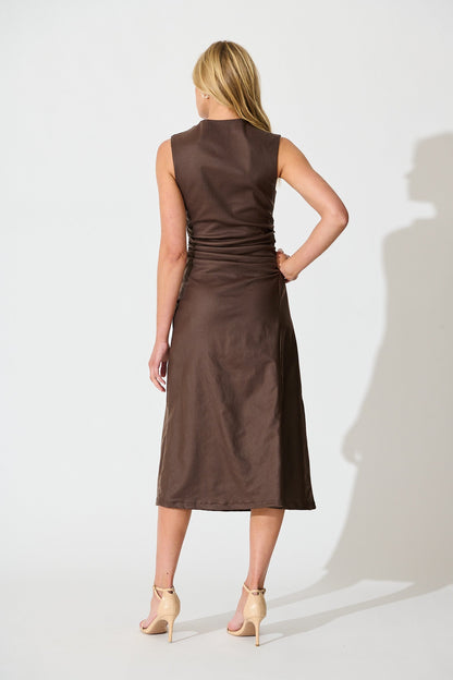 Portland Midi Dress in Chocolate