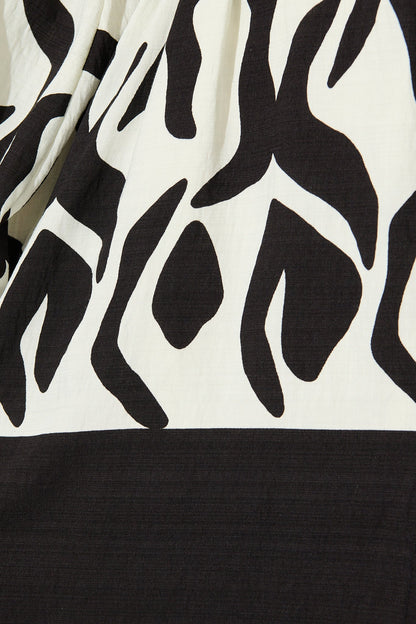 Paxton Dress in Cream and Black Print