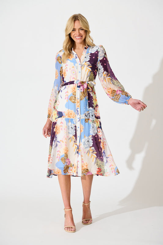 Kenna Dress in Multi Floral Print