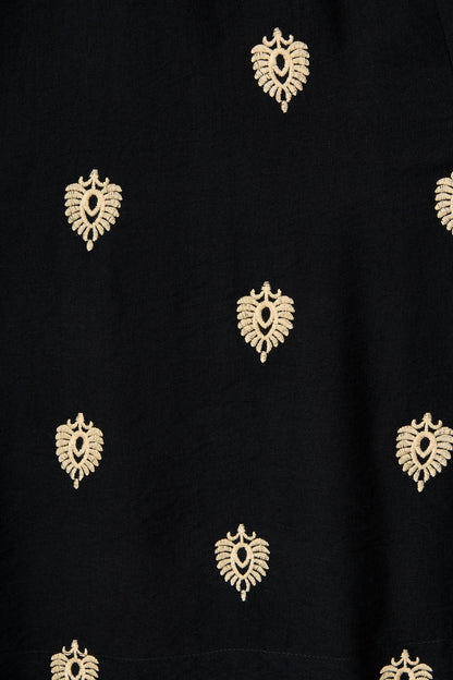 Janelle Midi Dress in Black Embroidery