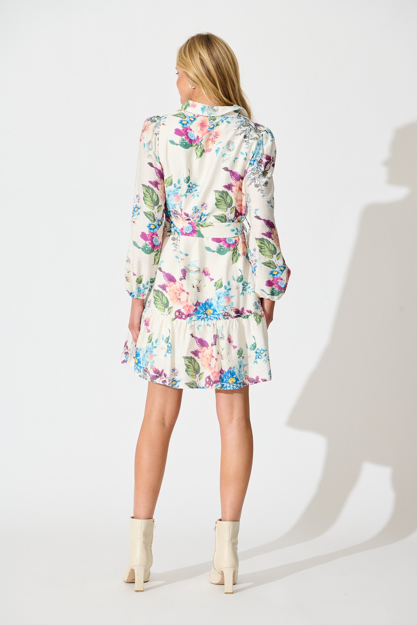 Sunset Whisper Dress in Cream with Multi Floral