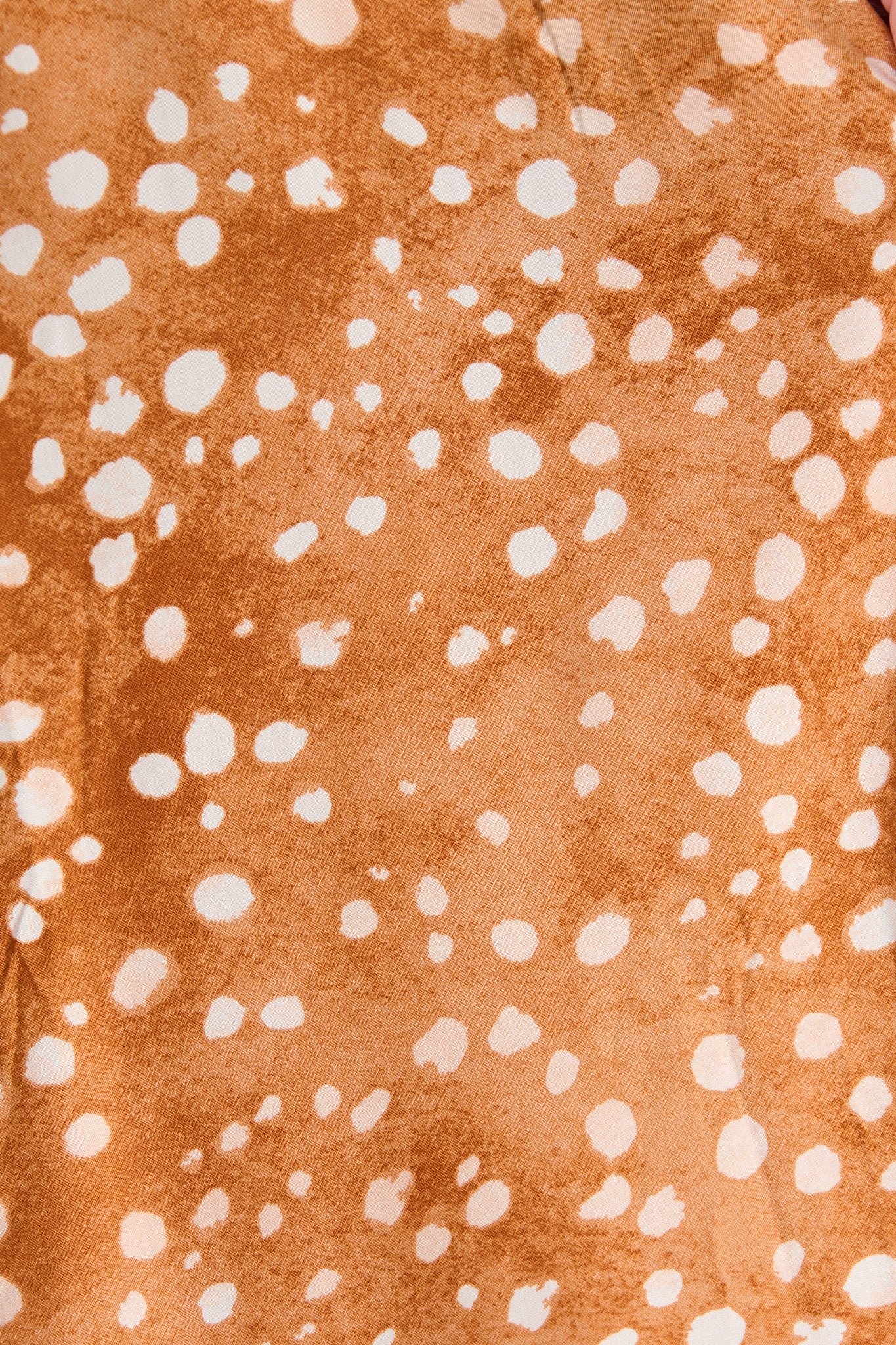 Chrishelle Maxi Shirt Dress in Tan with Cream Spot