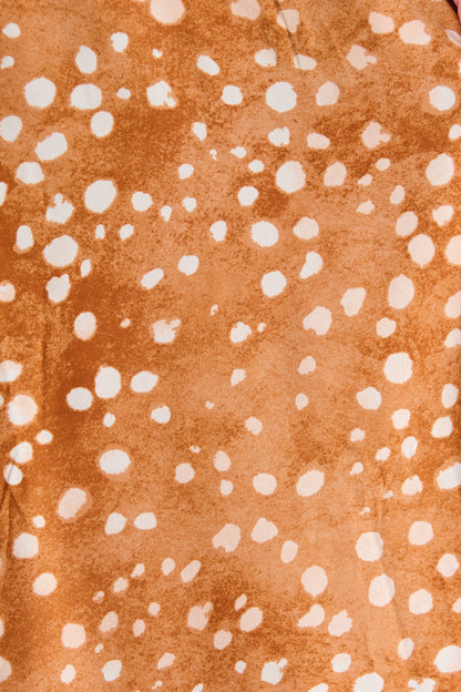 Chrishelle Maxi Shirt Dress in Tan with Cream Spot