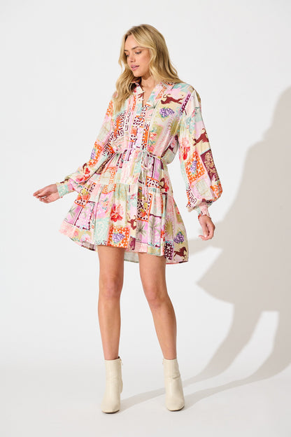 Veronique Dress in Multi Conversational Print