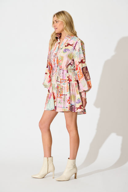 Veronique Dress in Multi Conversational Print
